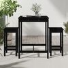 vidaXL Garden Bar Set Black Solid Pine Wood Medium Minimalist