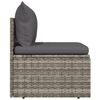 vidaXL Middle Sofa Grey PE rattan 22.4x22.4x22.0 in Adjustable Feet
