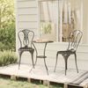 vidaXL Bistro Set Black Cast aluminum Compact Decorative Inlays