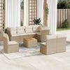 vidaXL Garden Sofa Set Beige PE Rattan 9 Piece Set Modular