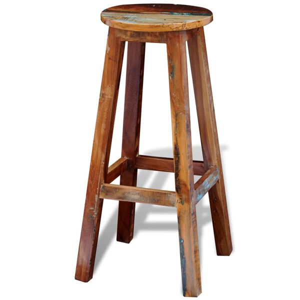 vidaXL Bar Stool Multicolor Reclaimed wood Standard Durable Bar Stool