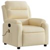 vidaXL Massage Recliner Chair Cream 100% polyester, metal, plywood