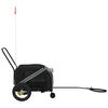 vidaXL Pet Bike Trailer Grey and Black Oxford Fabric, Iron, PVC Sturdy