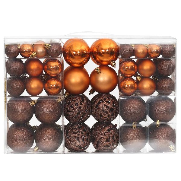 vidaXL Christmas Bauble Set of 100 Brown Polystyrene Variety Pack