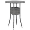 vidaXL Garden Dining Set Grey, Dark Grey Poly Rattan 3 Piece