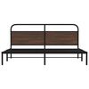 vidaXL Bed Frame Brown Oak Steel, Engineered wood 79 x 79 in, Double