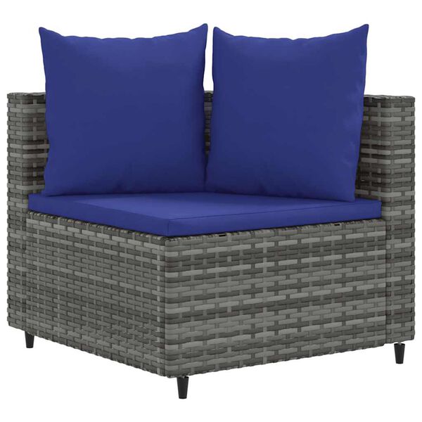 vidaXL Patio Sofa Set Set of 6 Grey, Dark Blue