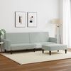 vidaXL Sofa Bed Light Grey Velvet (100% polyester), wood, plastic