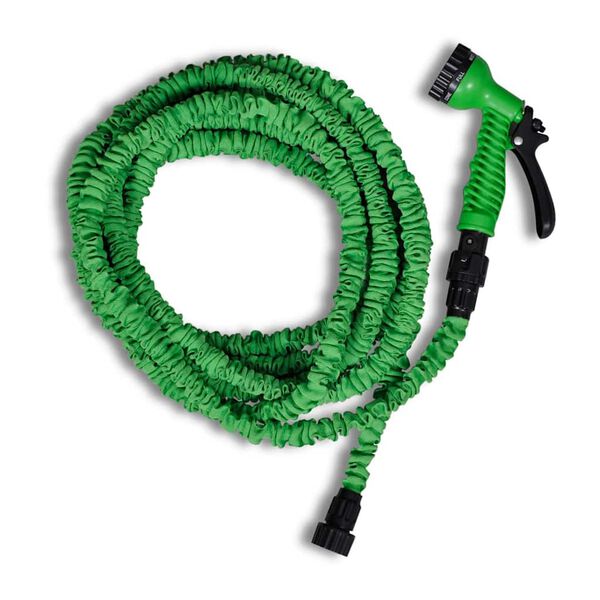 vidaXL Retractable Patio Water Hose with Multi-Functional Spray Nozzle 5 ~ 49.2 '