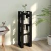 vidaXL Book Cabinet Black Solid Pine Wood 16.1x13.8x49.2 in Storage