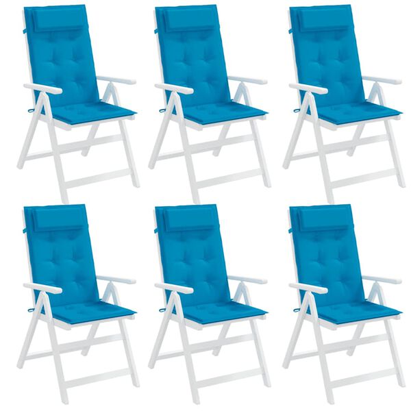 vidaXL Highback Chair Cushion Set of 6 Light blue