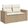 vidaXL Garden Sofa Set Beige PE rattan Large Removable Covers