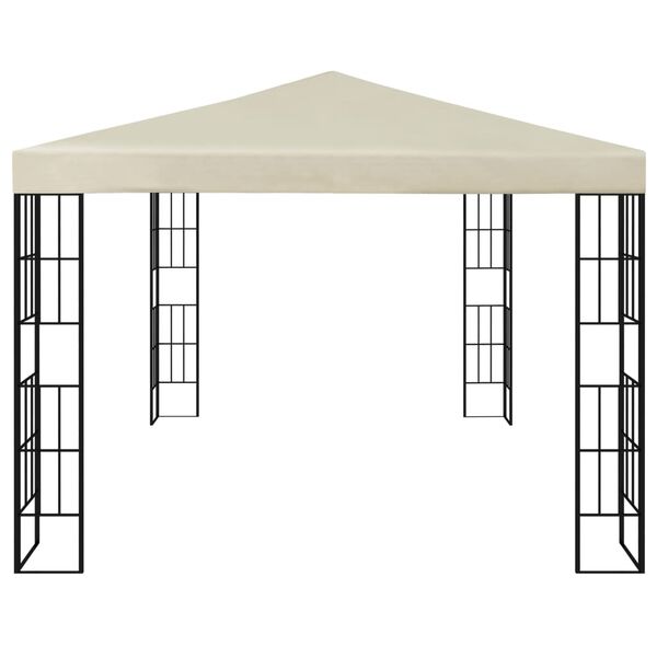 vidaXL Gazebo Cream, Black Polyester, Steel 9.8x13.1 ft Durable Gazebo