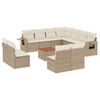 vidaXL Garden Sofa Set Beige PE rattan Large Modular Garden Sofa Set