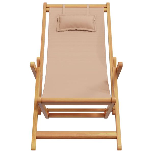vidaXL Beach Chair Set of 2 Taupe