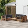 vidaXL Garden Lounge Set Dark Grey Bamboo Large Modular
