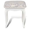 vidaXL Dressing Table Warm White with Light Grey Patterns Polyester, Cotton