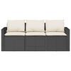 vidaXL Garden Sofa Black and Cream White