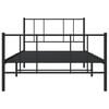vidaXL Bed Frame Black Powder-coated steel Small Single Storage
