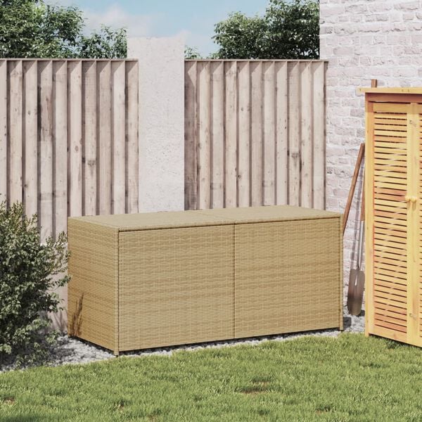 vidaXL Garden Storage Box Mix Beige PE rattan 74.8 gal
