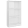 vidaXL Book Cabinet High Gloss White Engineered Wood Medium