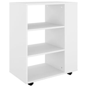 vidaXL Storage Cabinet White Engineered wood Medium Rolling Cabinet