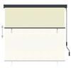 vidaXL Roller Shade Cream Polyester with PA coating, Aluminum, Steel