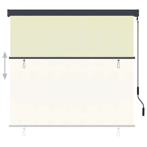 vidaXL Roller Shade Cream Polyester with PA coating, Aluminum, Steel