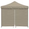 vidaXL Party Tent Taupe Oxford fabric with PVC coating, Powder-coated steel