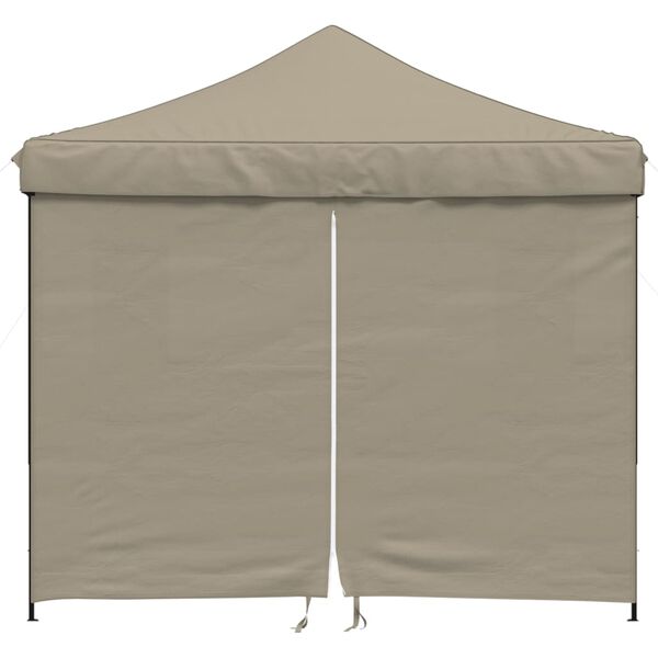vidaXL Party Tent Taupe Oxford fabric with PVC coating, Powder-coated steel