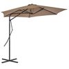 vidaXL Garden Parasol Taupe Polyester 118.1 in diameter Rotatable