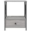 vidaXL Bedside Table Grey Sonoma Engineered wood, Iron