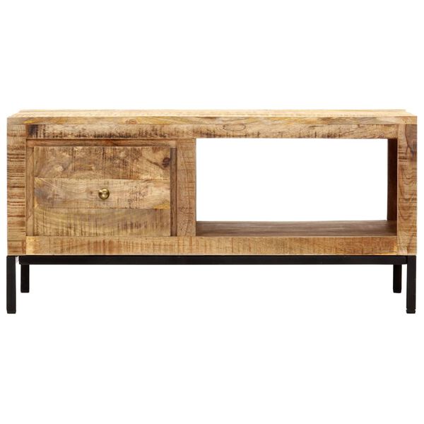 vidaXL Coffee Table Brown Solid mango wood 34.6 in x 19.7 in Rectangular