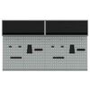 vidaXL Tool Cabinet and Pegboard Set 6 pcs Black 200 x 25 x 115 cm