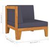vidaXL Garden Lounge Set Dark grey Solid acacia wood, 100% polyester