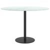 vidaXL Table Top White Tempered Glass Small Pattern Table Top Round