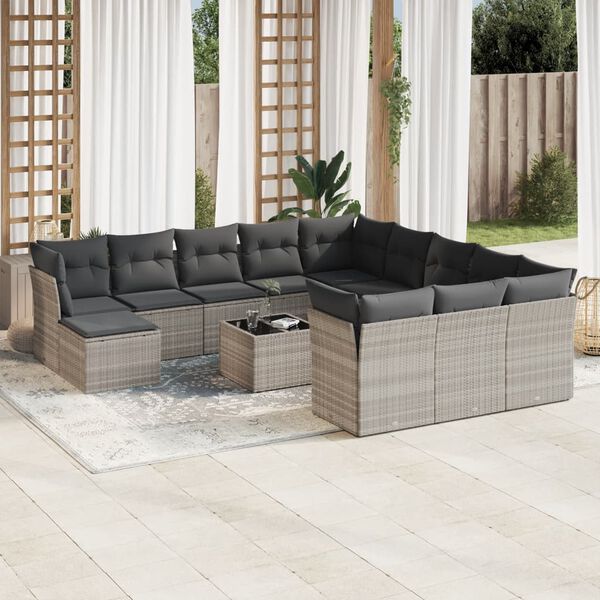 vidaXL Garden Sofa Set Light gray
