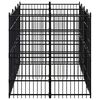 vidaXL Dog Kennel Black Powder-Coated Steel 11.1 m² Dog Kennel