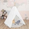 vidaXL Kids Tent White Peach Skin (100% polyester), Solid Pine Wood Large