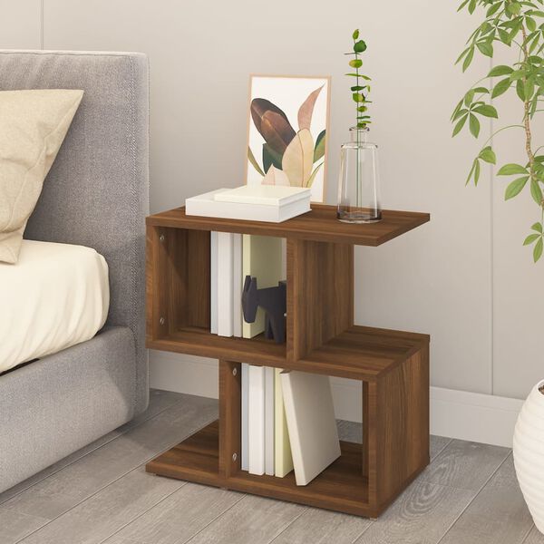 vidaXL Bedside Cabinet Brown oak Engineered wood Medium Bedside Cabinet