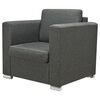 vidaXL Sofa Set Dark Grey Polyester fabric, Wooden frame, Chrome-plated legs