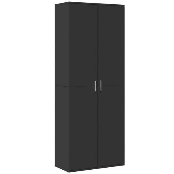 vidaXL Highboard Black 27.6"x13.8"x70.9" Engineered Wood