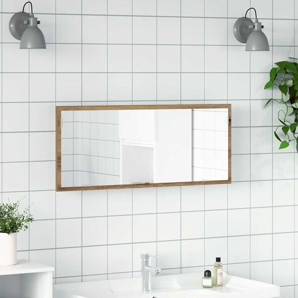 vidaXL Bathroom Mirror Artisan oak Engineered wood, glass