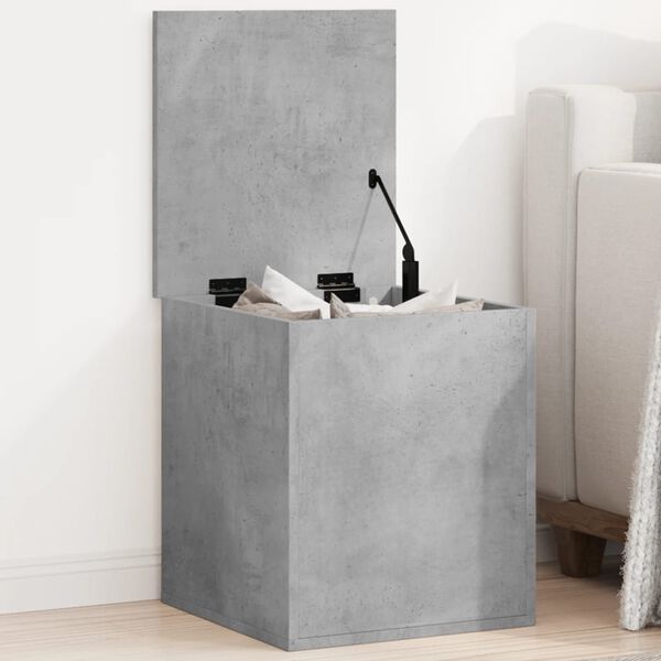 vidaXL Storage Box Concrete Grey Engineered Wood Medium Rectangular