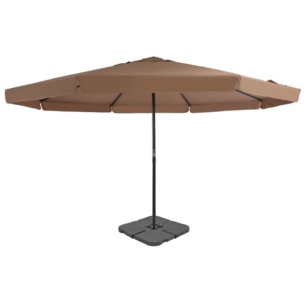 vidaXL Garden Parasol Taupe, Black Aluminum, Steel, Plastic Large