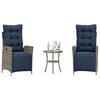vidaXL Bistro Set Gray, Navy Blue