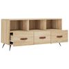 vidaXL TV Cabinet Sonoma Oak Engineered Wood, Iron Medium Storage