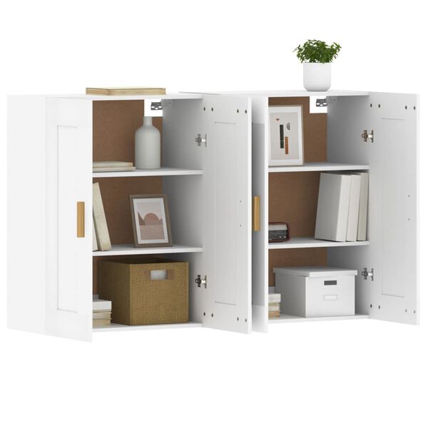 vidaXL Wall Mounted Cabinet Set of 2 White Engineered wood