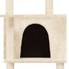 vidaXL Cat Tree Cream Engineered wood, plush, sisal 65.4 in tall