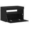 vidaXL Bedside Cabinet Black Oak 23.62 x 13.78 x 15.75 in